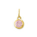 14 Karat Gold Plated Round CZ Birthstone Charms (January-December)