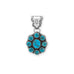 Handmade Oxidized Turquoise Flower Design Pendant