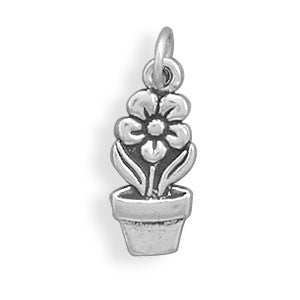 Oxidized Flower Pot Charm