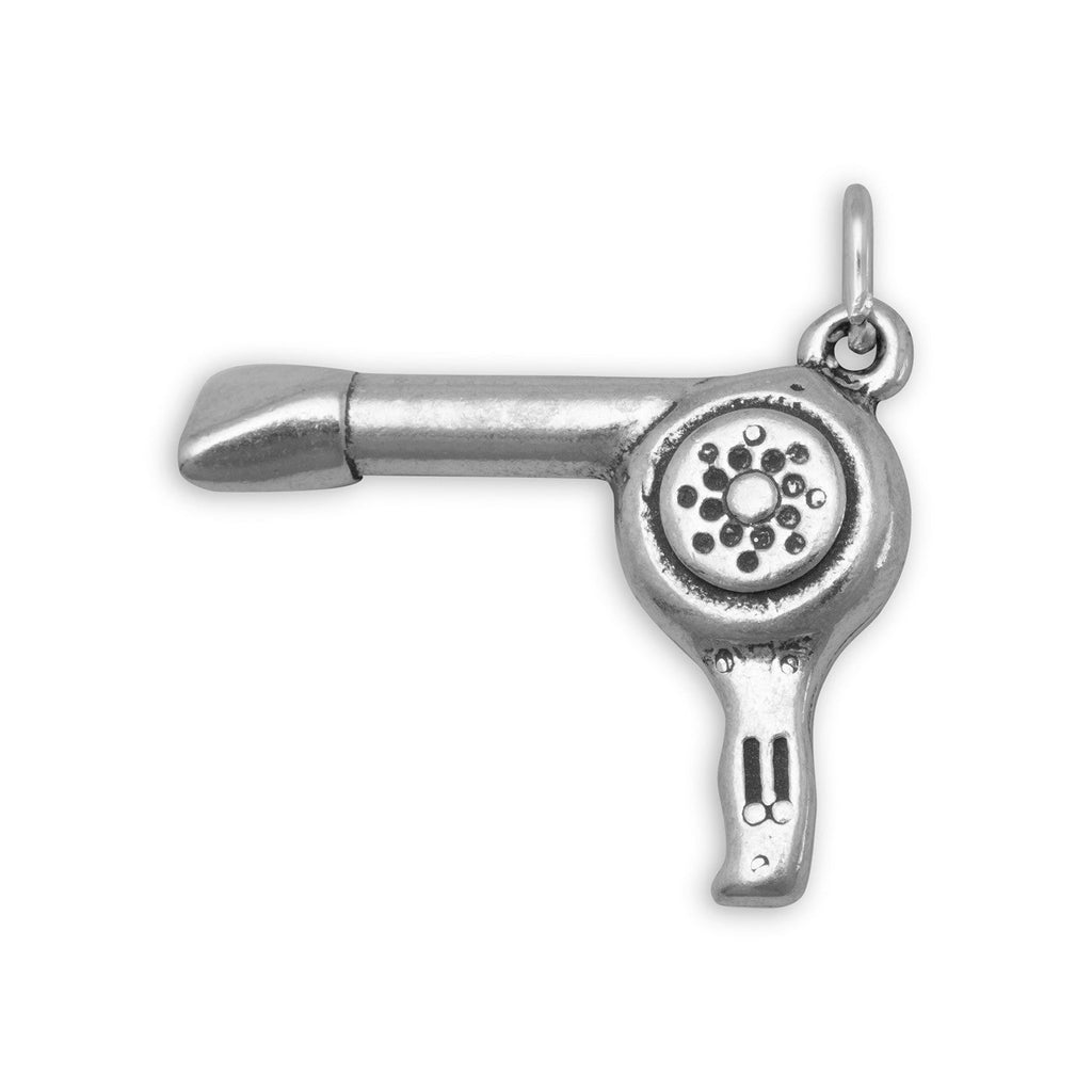 Oxidized 3D Hair Blowdryer Charm