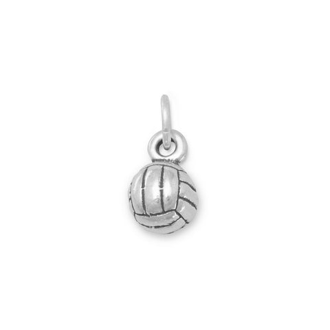 Small Oxidized 3D Volleyball Charm