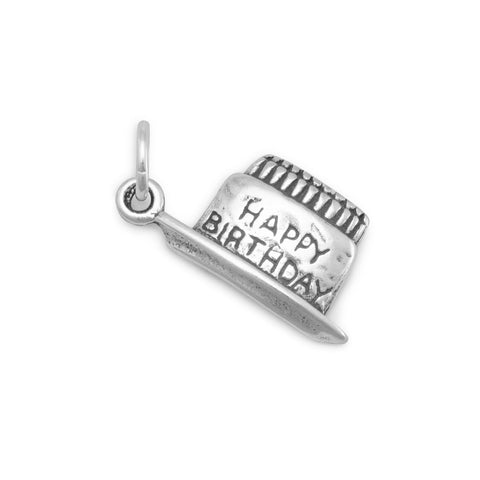 Oxidized Birthday Cake Charm