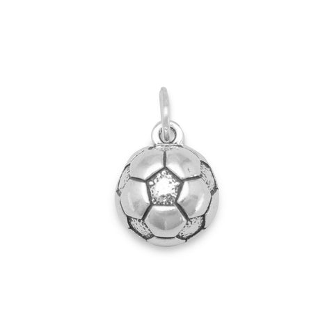 Oxidized 1/2 Soccer Ball Charm