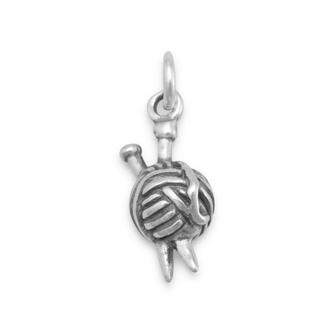 Oxidized 3D Ball of Yarn Charm