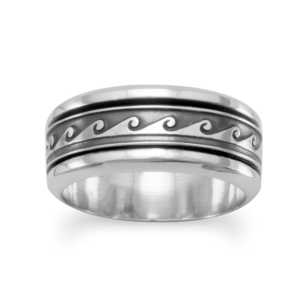 Wave Design Spinner Ring