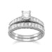 Rhodium Plated Wedding Band Set