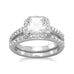 Rhodium Plated CZ Bridal Ring Set