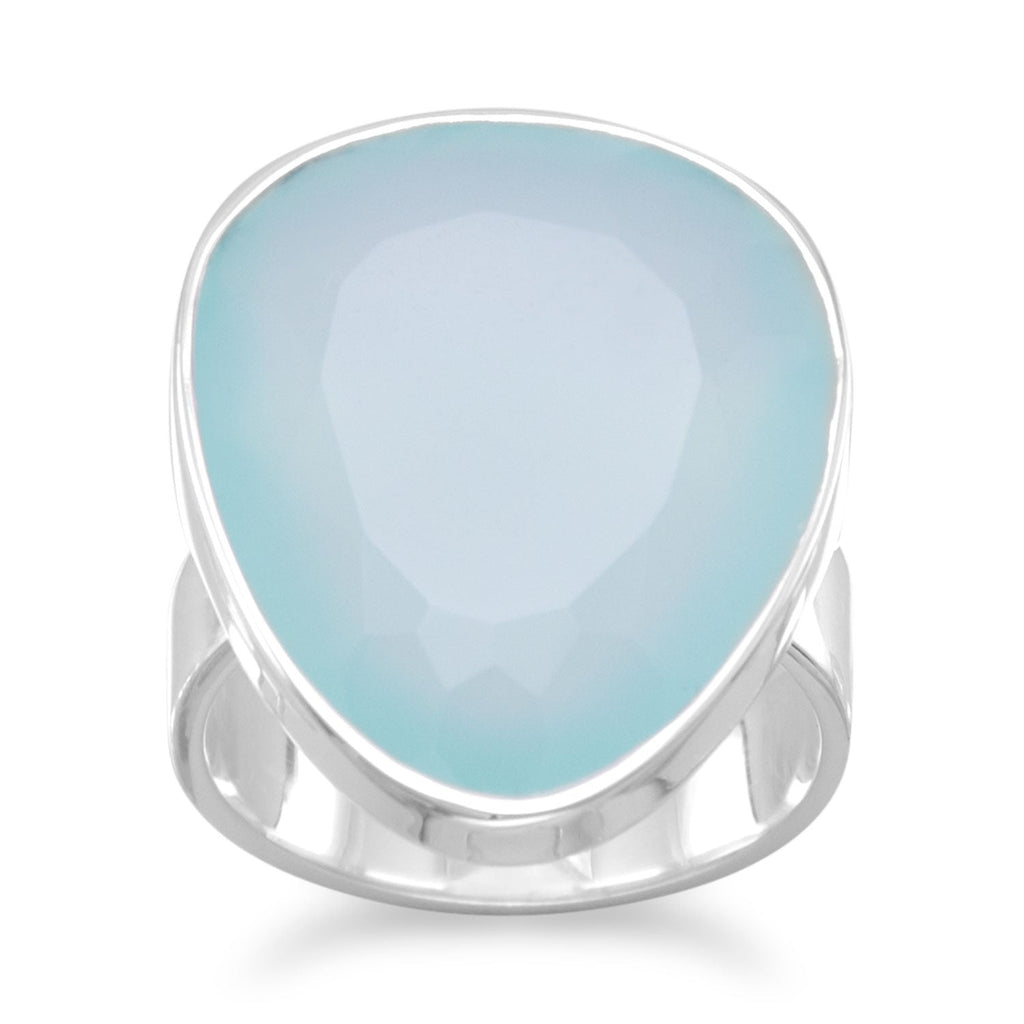 Freeform Sea Green Chalcedony Ring