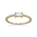 14 Karat Gold Plated Rectangle CZ Ring