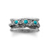 Oxidized Spin Ring with Reconstituted Turquoise Stones