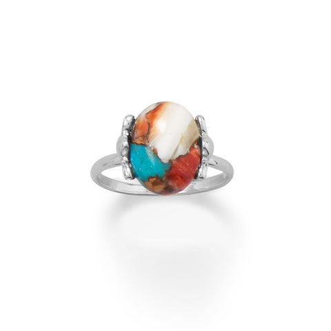 Spiny Oyster and Turquoise Ring