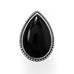 Large Black Onyx with Beaded Edge Ring