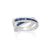 Blue CZ Overlapping Ring