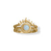 14 Karat Gold Plated Round Synthetic Opal Ring