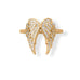 16 Karat Gold Plated CZ Angel Wings Ring