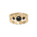 14 Karat Gold Plated Triple Black Onyx Ring