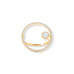 14 Karat Gold Plated Floating Rainbow Moonstone and CZ Circle Ring