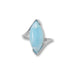 Rhodium Plated Marquise Larimar Ring