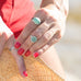 Reconstituted Turquoise Flower Ring - Matador Diamond