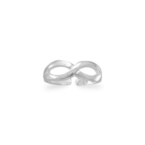 Polished Infinity Design Toe Ring