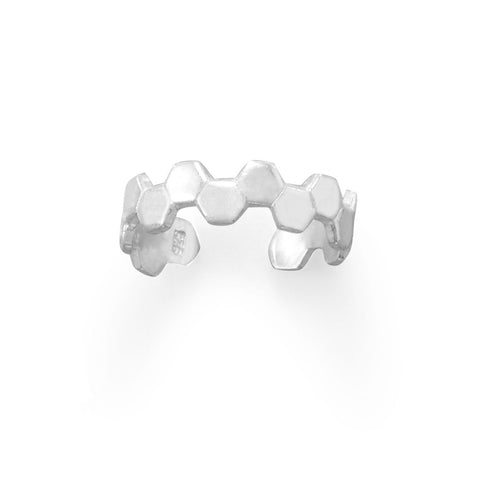 Polished Honeycomb Toe Ring