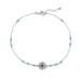 9.25" + .75" Compass and Blue Bead Anklet