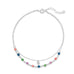 9" + 1" Multi Color Jade and CZ Double Strand Anklet