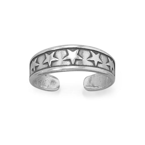 Oxidized Five Star Worthy Toe Ring