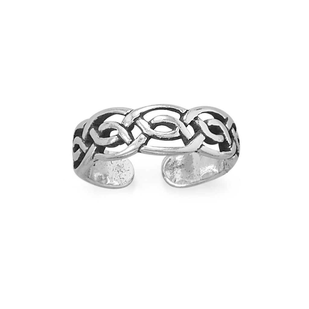 Oxidized Celtic Design Toe Ring