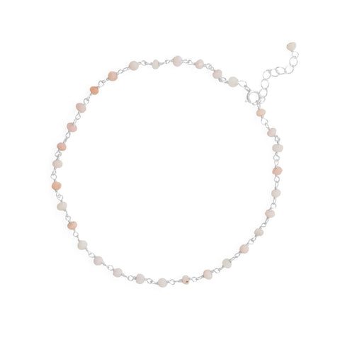 Pink Party! 9.5" + 1" Opal Bead Anklet