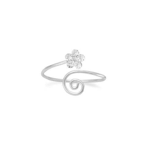 Crystal Flower Wrap Design Toe Ring