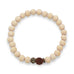 White Wood Bead Stretch Fashion Bracelet