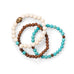 Wood and Magnesite Buddha Stretch Bracelet Set