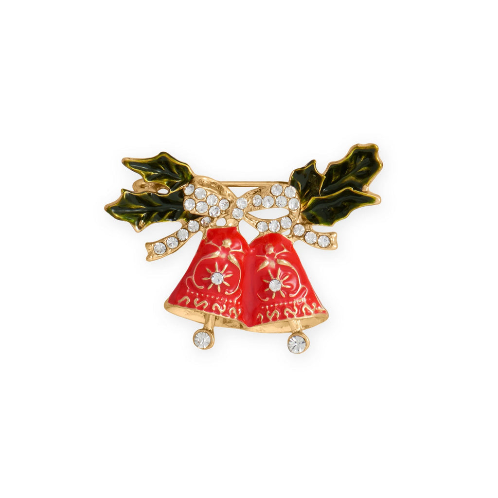 Gold Tone Holiday Bell Fashion Pin