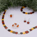 7" Textured Square Disk, Multi Color Amber and Black Oak Stretch Bracelet