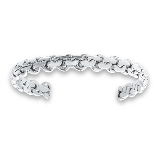 Woman's Stainless Steel Endless Knotted Cuff Bracelet
