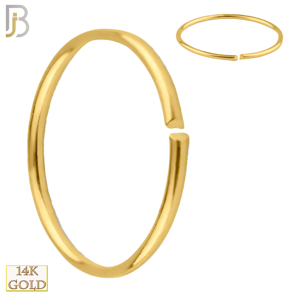 14k Solid Gold Seamless Continuous Nose Ring Hoops