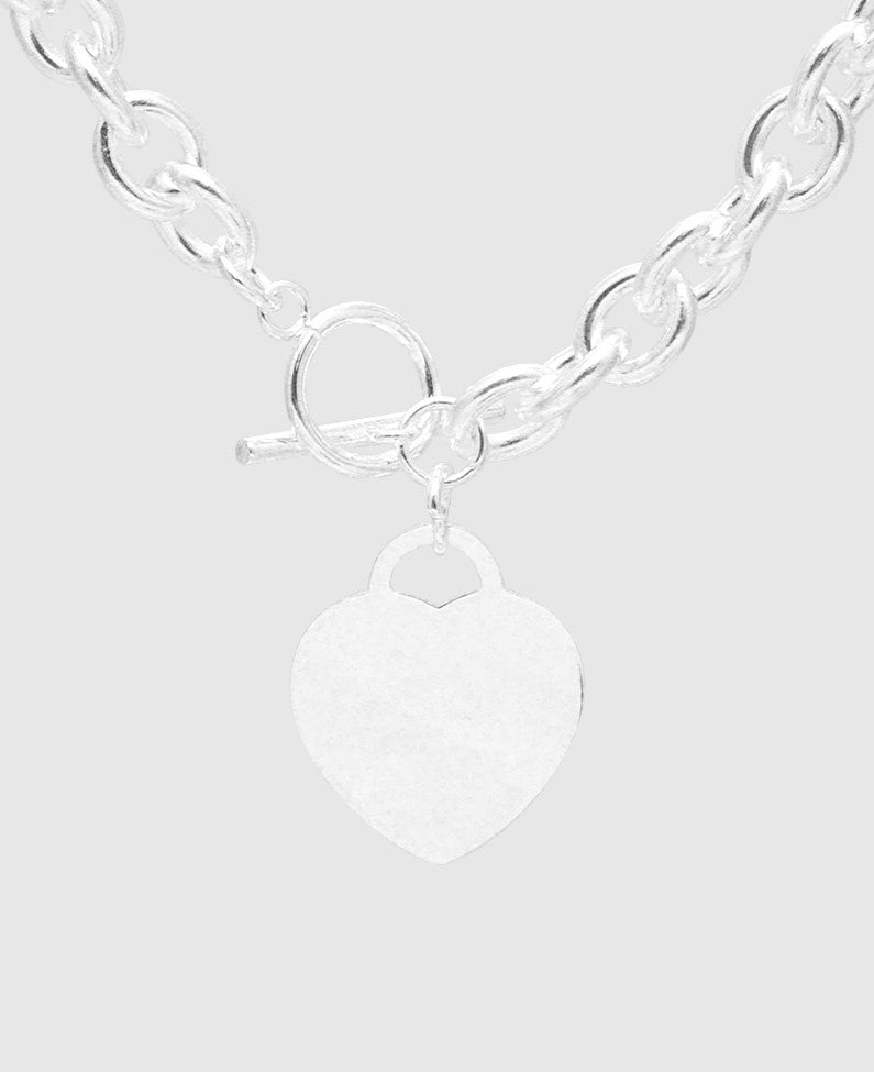 Stainless Steel Chain With Heart Pendant Necklace