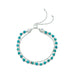 Rhodium Plated Double Strand Reconstituted Turquoise Bolo Bracelet