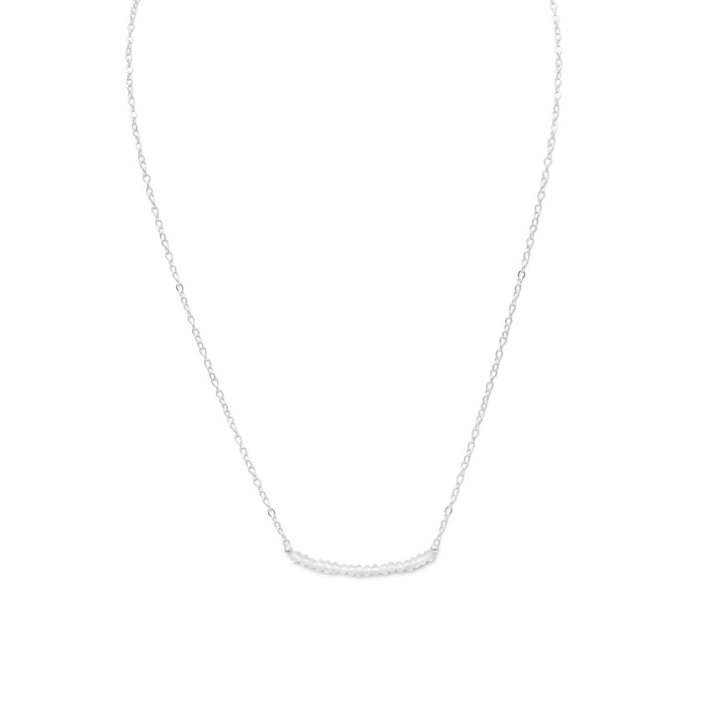Faceted Clear Quartz Bead Necklace - April Birthstone