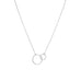16" + 2" Rhodium Plated Circle Link Necklace