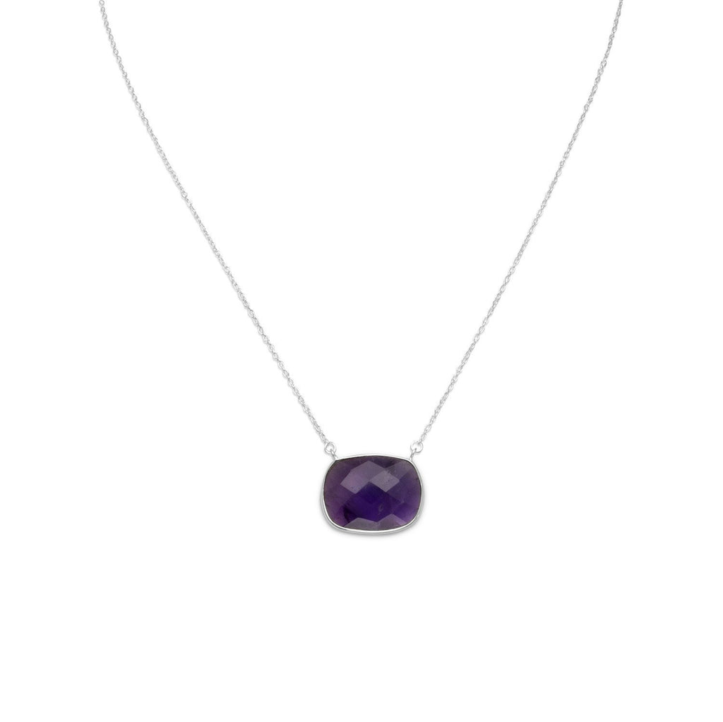 16" + 2" Faceted Amethyst Necklace