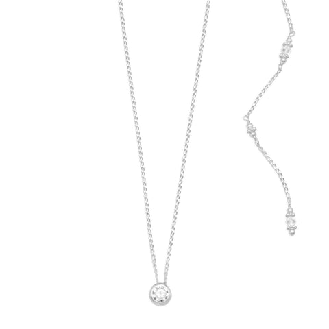 Elegant CZ and Crystal Back Drop Necklace