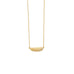 18 Karat Gold Plated Sideways CZ Feather Necklace