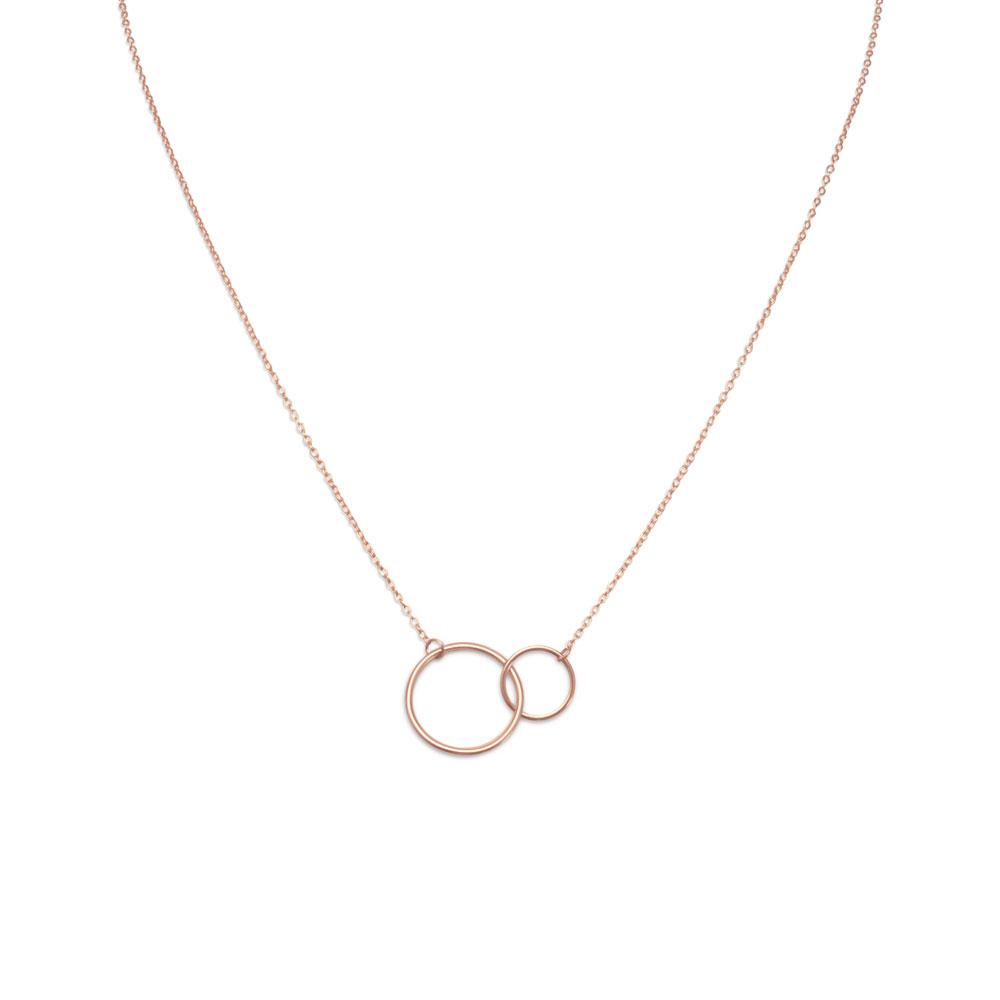 16" + 2" 14 Karat Rose Gold Plated Circle Link Necklace
