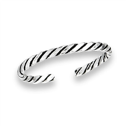 Sterling Silver Thin Rope Toe Ring