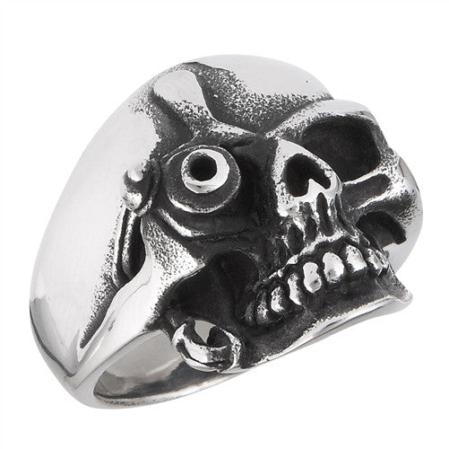Stainless Steel One-Eye Skull Ring