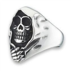 Stainless Steel Shrouded Skull Ring