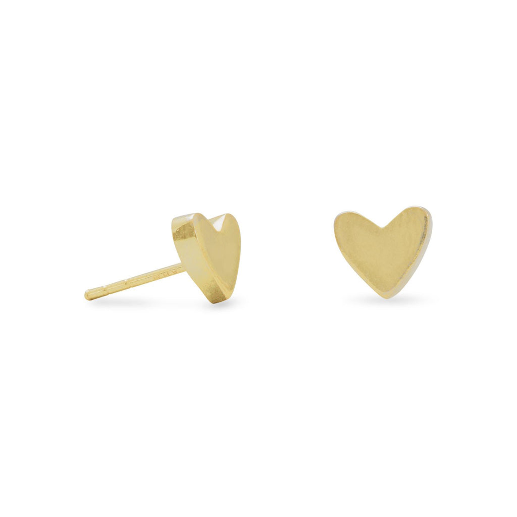 "Heart of Gold" Heart Stud Earrings