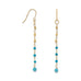 14K Gold Plated French Wire Earrings with Reconstituted Turquoise Beads